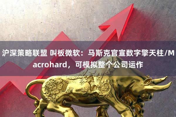 沪深策略联盟 叫板微软：马斯克官宣数字擎天柱/Macrohard，可模拟整个公司运作